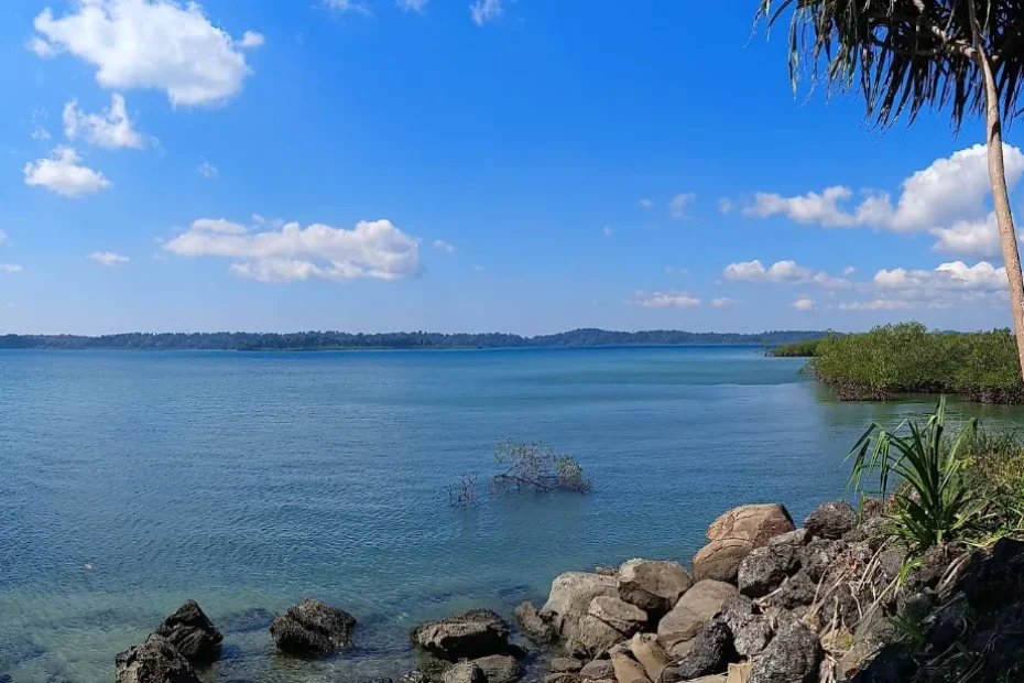 A rocky beach named Manjery Beach in Andaman